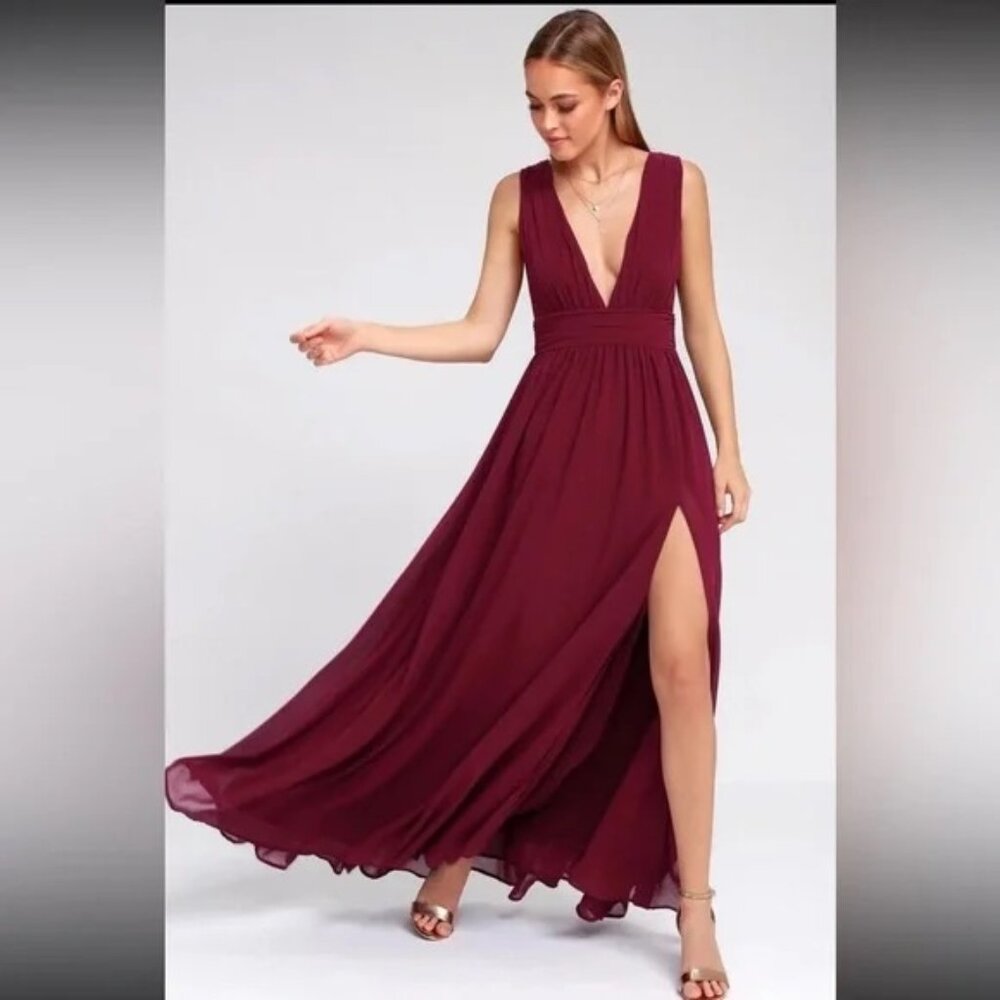 Lulu's Burgundy Maxi Dress